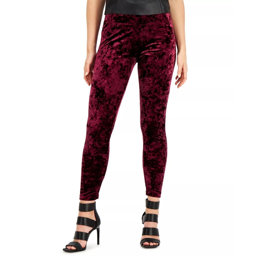 INC High Rise, Contour Waist, Crushed Velvet Leggings. Blk Current. MSRP$39.99